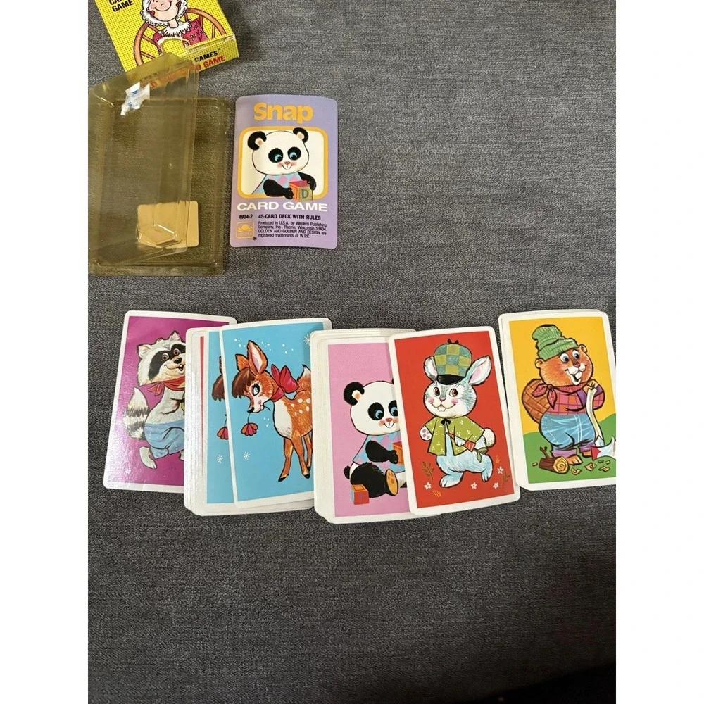 Vintage‎ Golden Snap Collectible Animals 45-Card Deck Game with Case - Purple